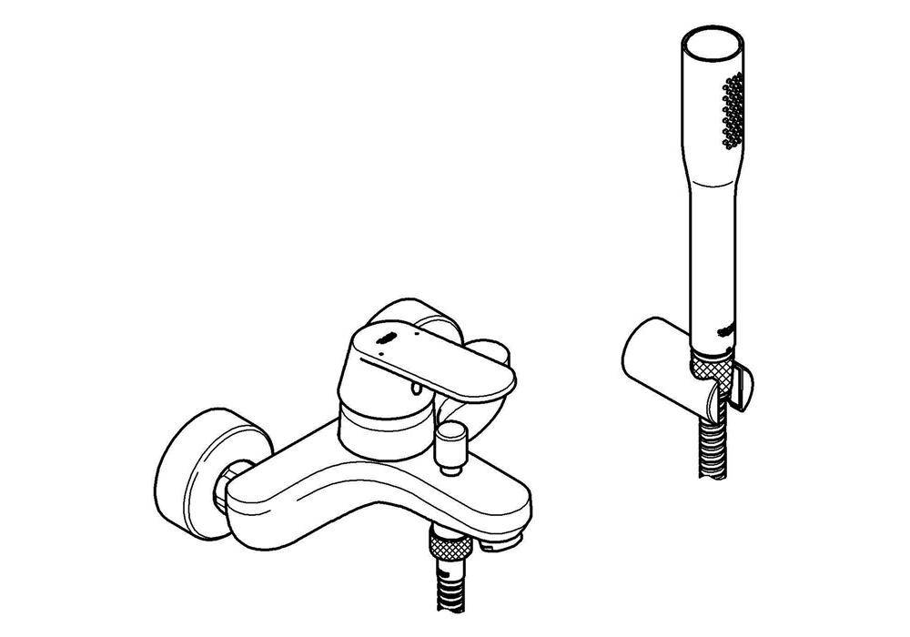 GROHE Einhand-Wannenbatterie EUROSMART COSMOPOLITAN 1/2Zoll m