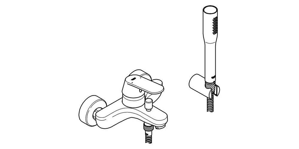 GROHE Einhand-Wannenbatterie EUROSMART COSMOPOLITAN 1/2Zoll m