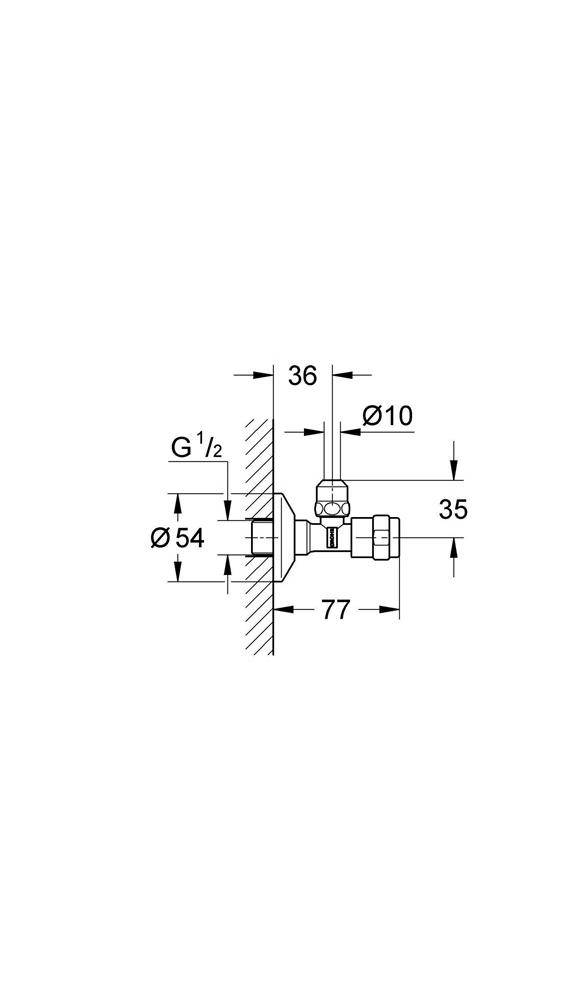 GROHE Eckventil EGAPLUS EGAPLUS Eckventi 1/2Zoll m Schubros chr