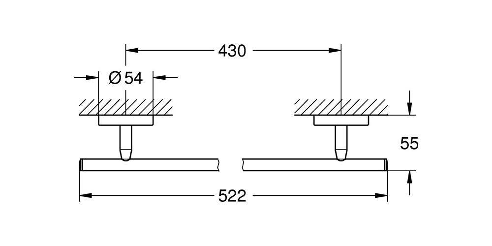 GROHE Badetuchhalter BAU COSMOPOLITAN 522mm chrom