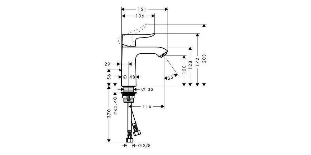 hansgrohe HG Einhebel-Waschtischmischer 110 METRIS DN 15 ComfortZone