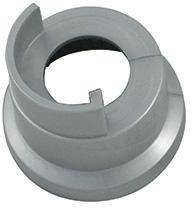 Ein silberner zylindrischer mechanischer Teil mit einer Spiralnut und einem zentralen Loch, der für industrielle oder mechanische Anwendungen verwendet wird.