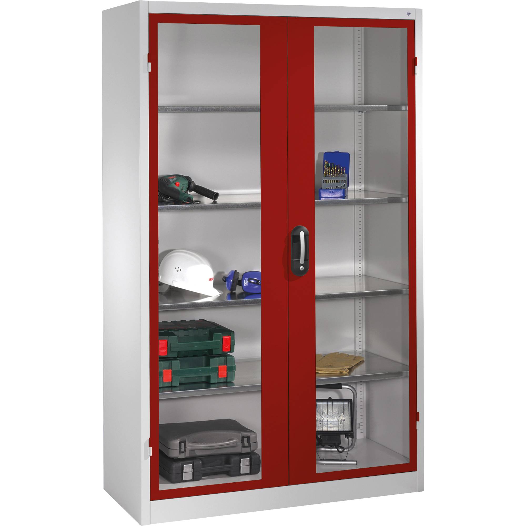 C+P Werkzeugschrank 8931055S10075 Fenstertür 1950x1200x500mm lgr/rrt