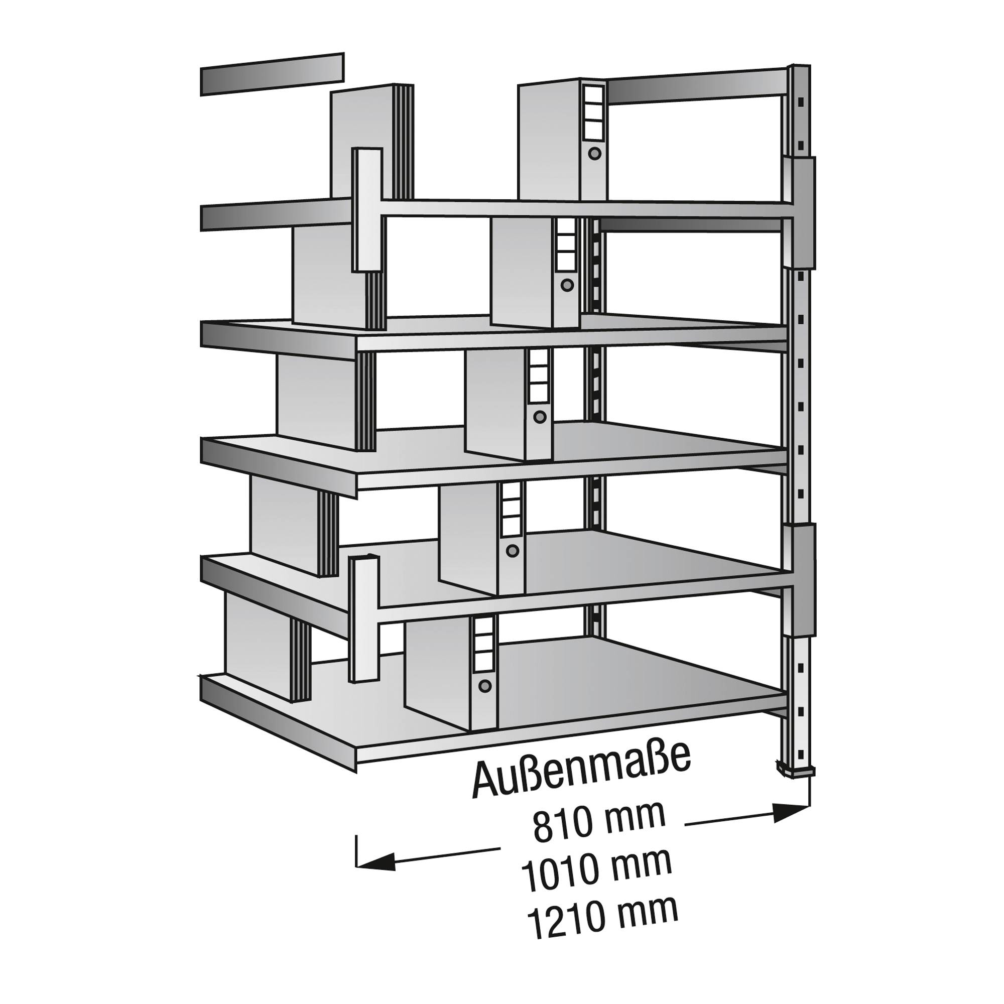 SCHOLZ Steckregal 164203 Anbau 1.000x1.920x600mm 5OH vz