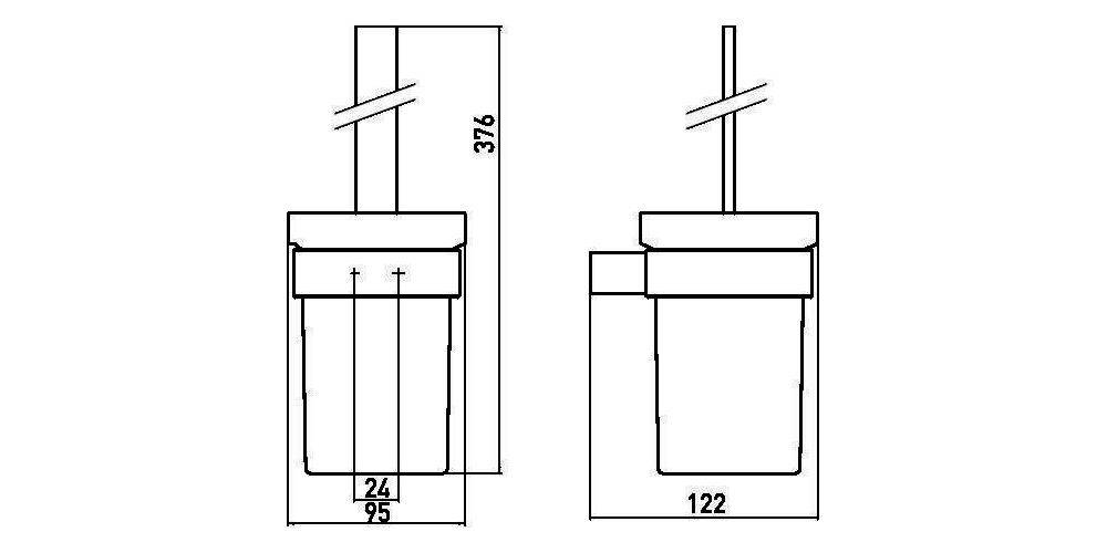 EMCO Toilettenbürstengarnitur LOFT Behälter Kristallglas satiniert