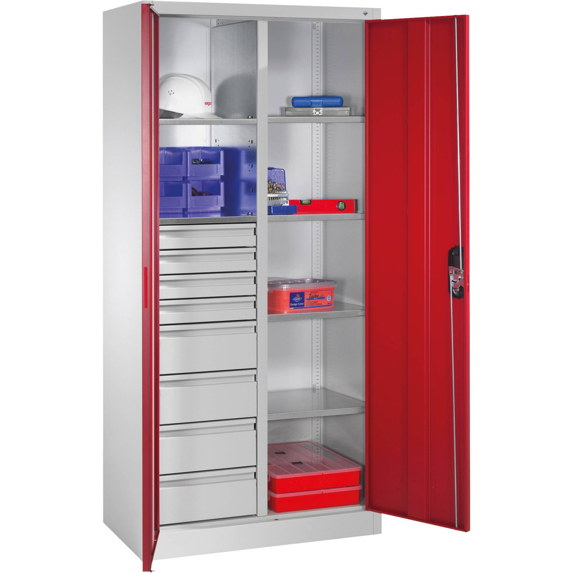 C+P Werkzeugschrank 8921305S10049 6Bd. 8Sch. 1950x930x500mm lgr/rrt