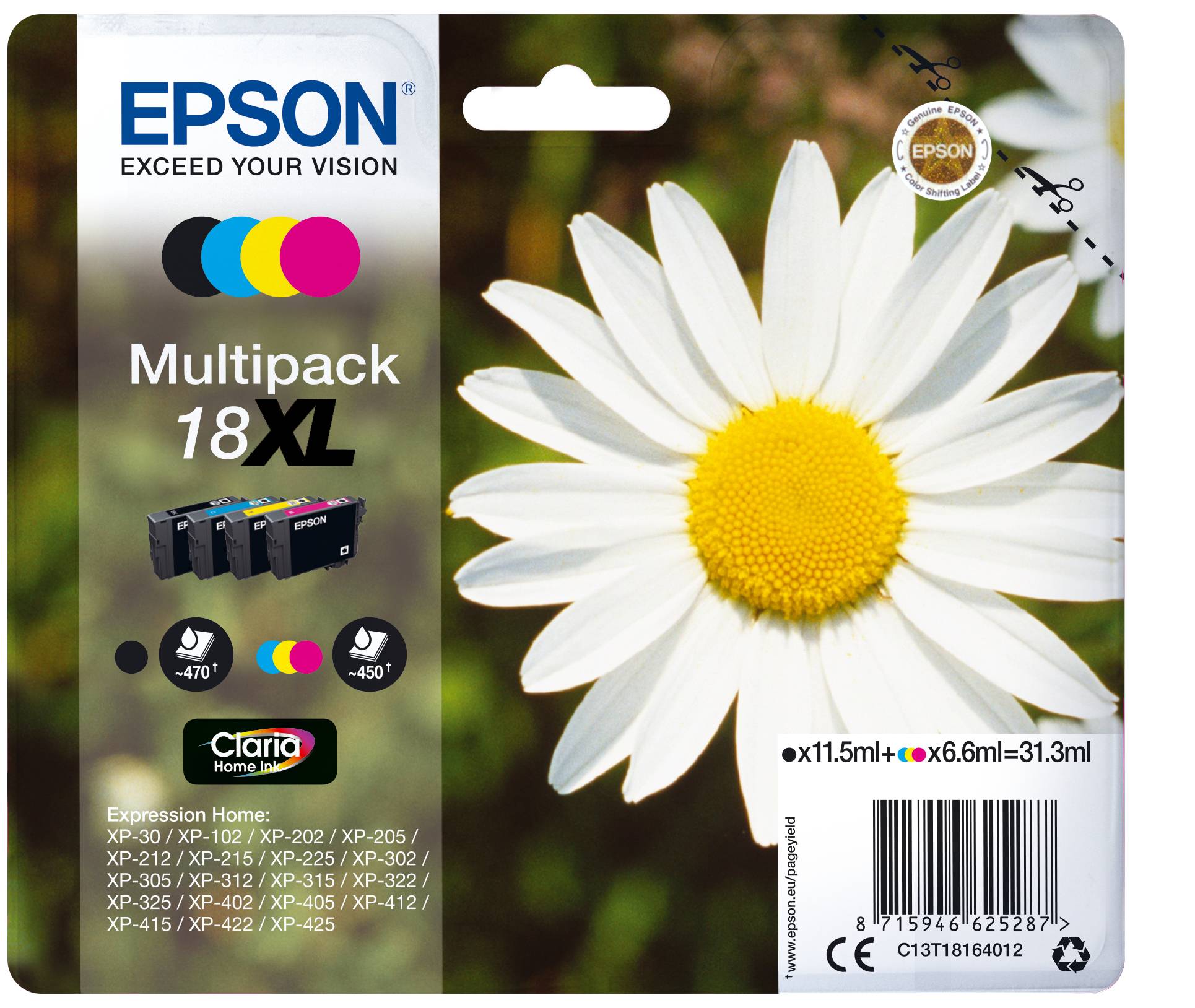 Epson 18XL - 4er-Pack - XL - Schwarz, Gelb, Cyan, Magenta
