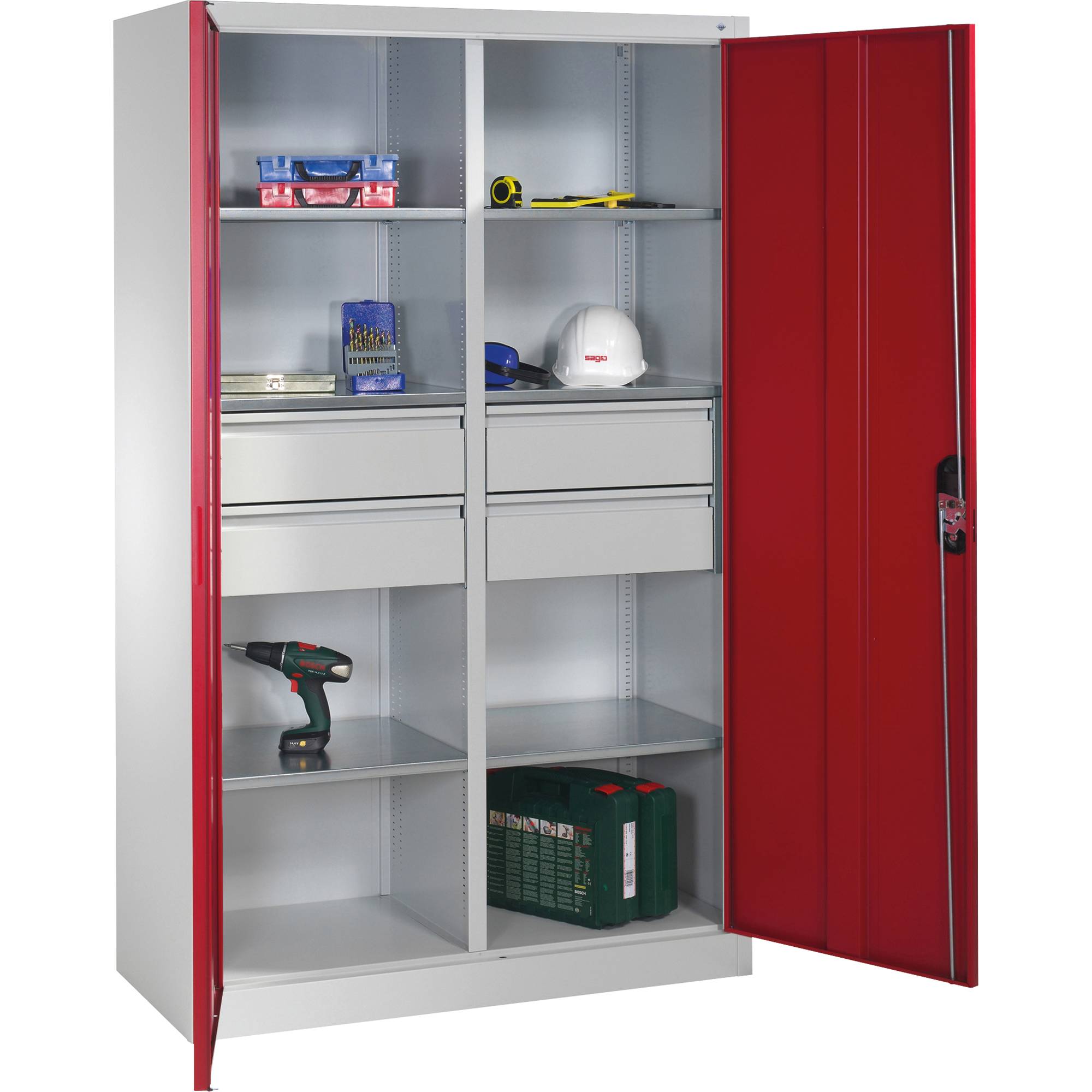 C+P Werkzeugschrank 89313042S10037 6Bd. 4Sch. 1950x1200x500mm lgr/rrt