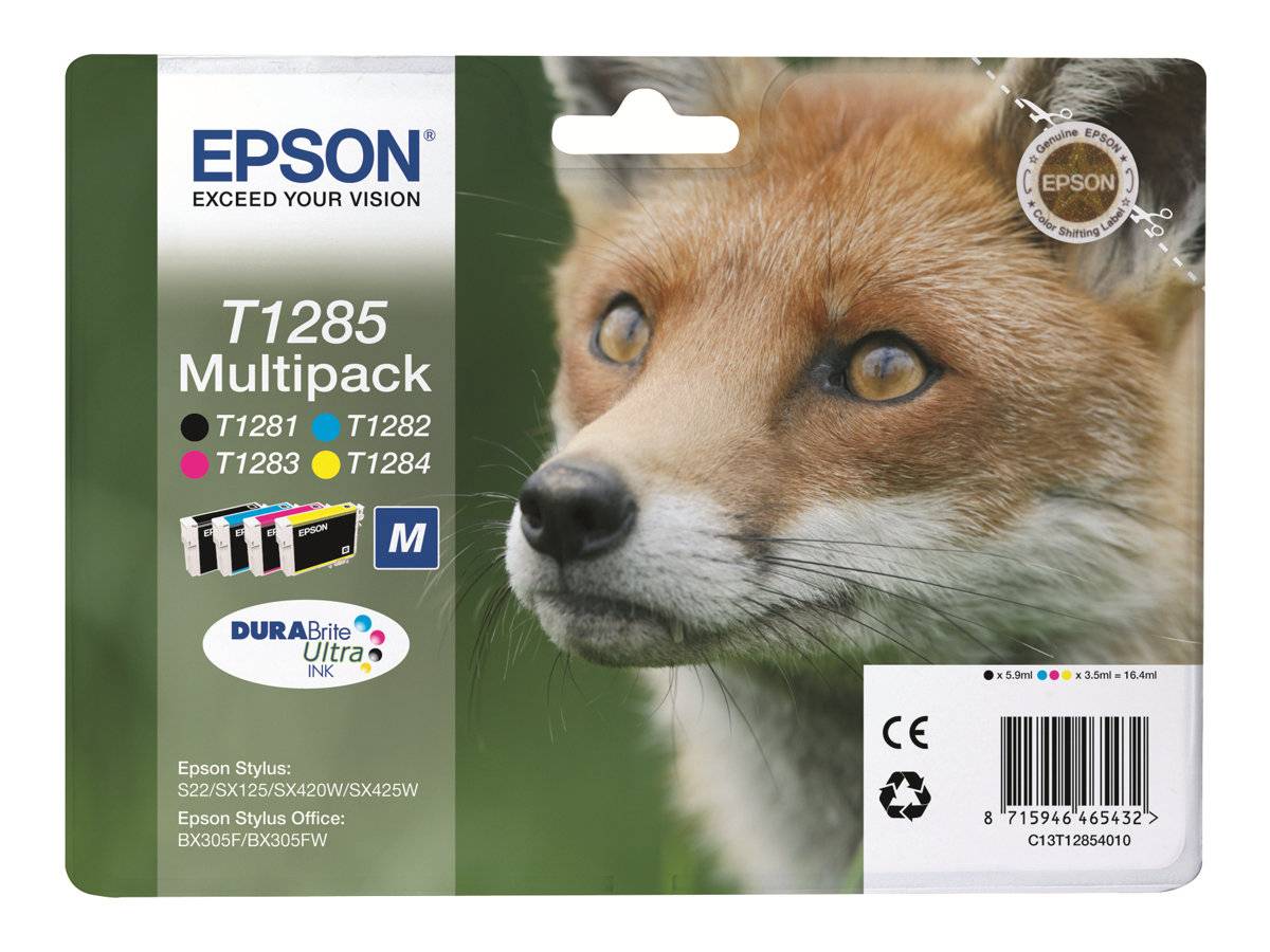 Epson T1285 Multipack - 4er-Pack - 16.4 ml - Schwarz, Gelb, Cyan, Magenta