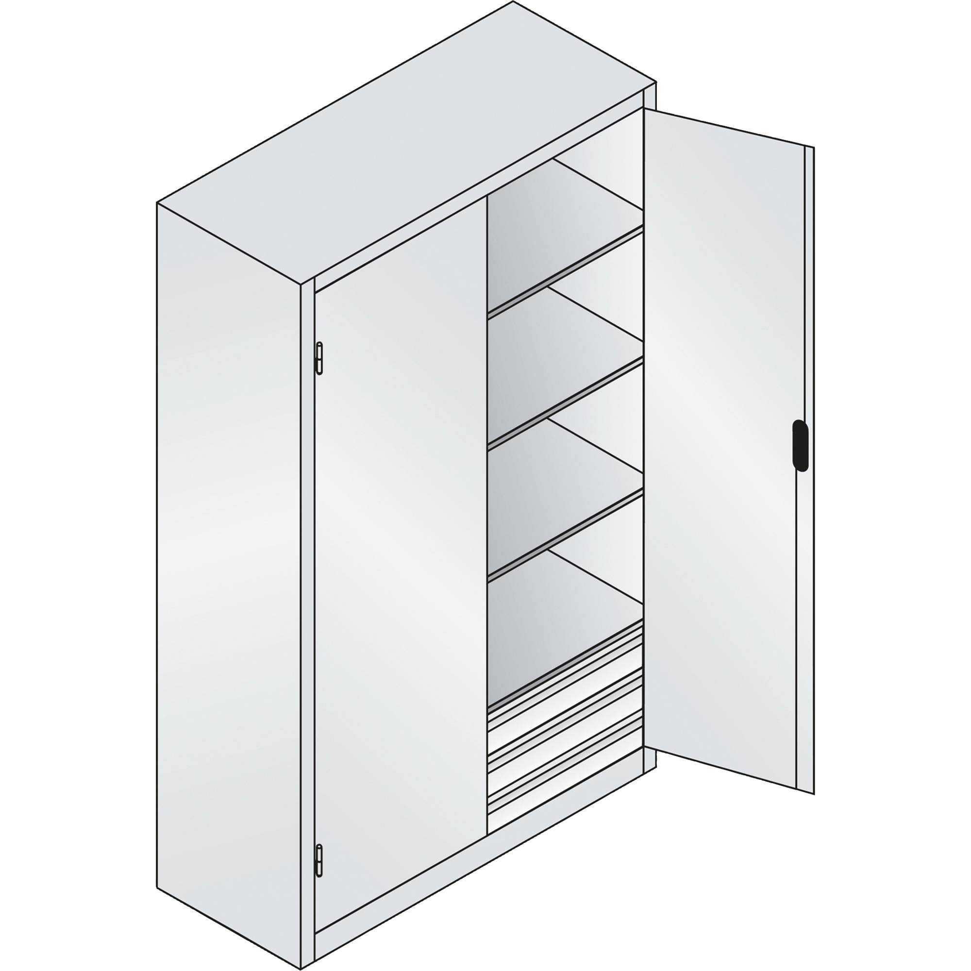 C+P Werkzeugschrank 8931503S10206 4Bd. 3Sch. 1950x1200x500mm lgr/lgr