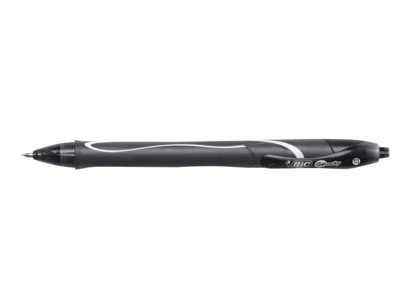 BIC Gel-ocity QuickDry - Tintenroller - Schwarz - Geltinte - 0.7 mm - Mittel - verstellbar (Packung mit 12)