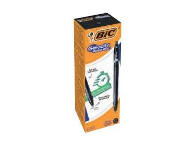 BIC Gel-ocity QuickDry - Tintenroller - Schwarz - Geltinte - 0.7 mm - Mittel - verstellbar (Packung mit 12)