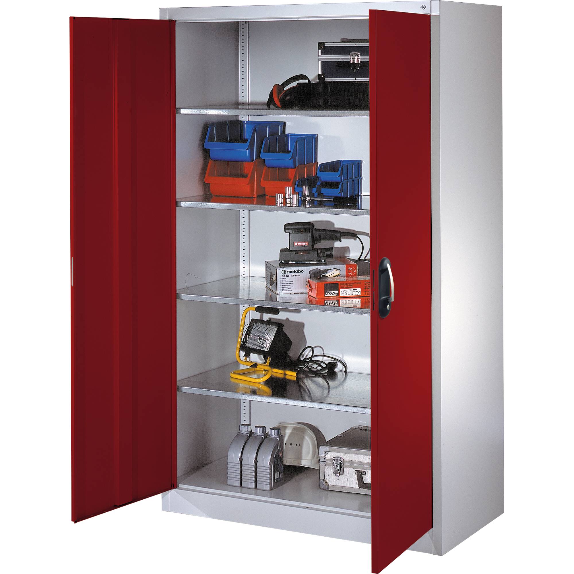 C+P Werkzeugschrank 893200S10285 4Böden 1950x1200x600mm lgr/rrt