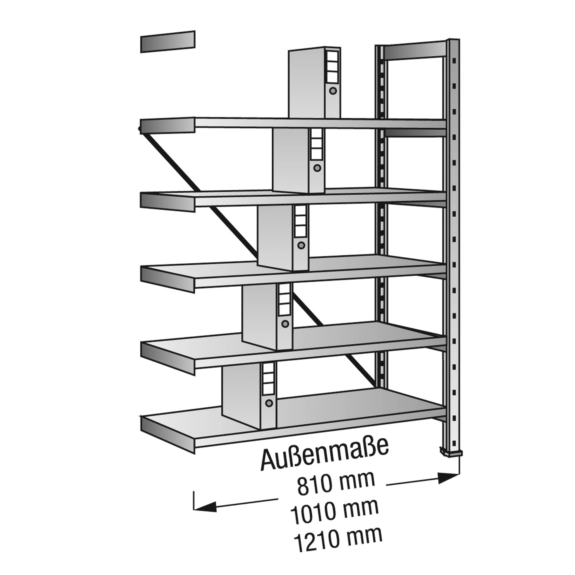 SCHOLZ Steckregal 134223 Anbau 1.200x1.920x300mm 5OH vz