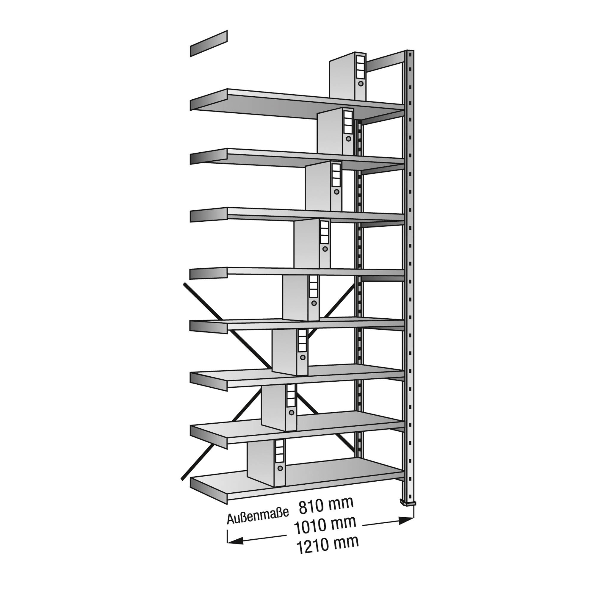 SCHOLZ Steckregal 334223 Anbau 1.200x3.000x300mm 8OH vz