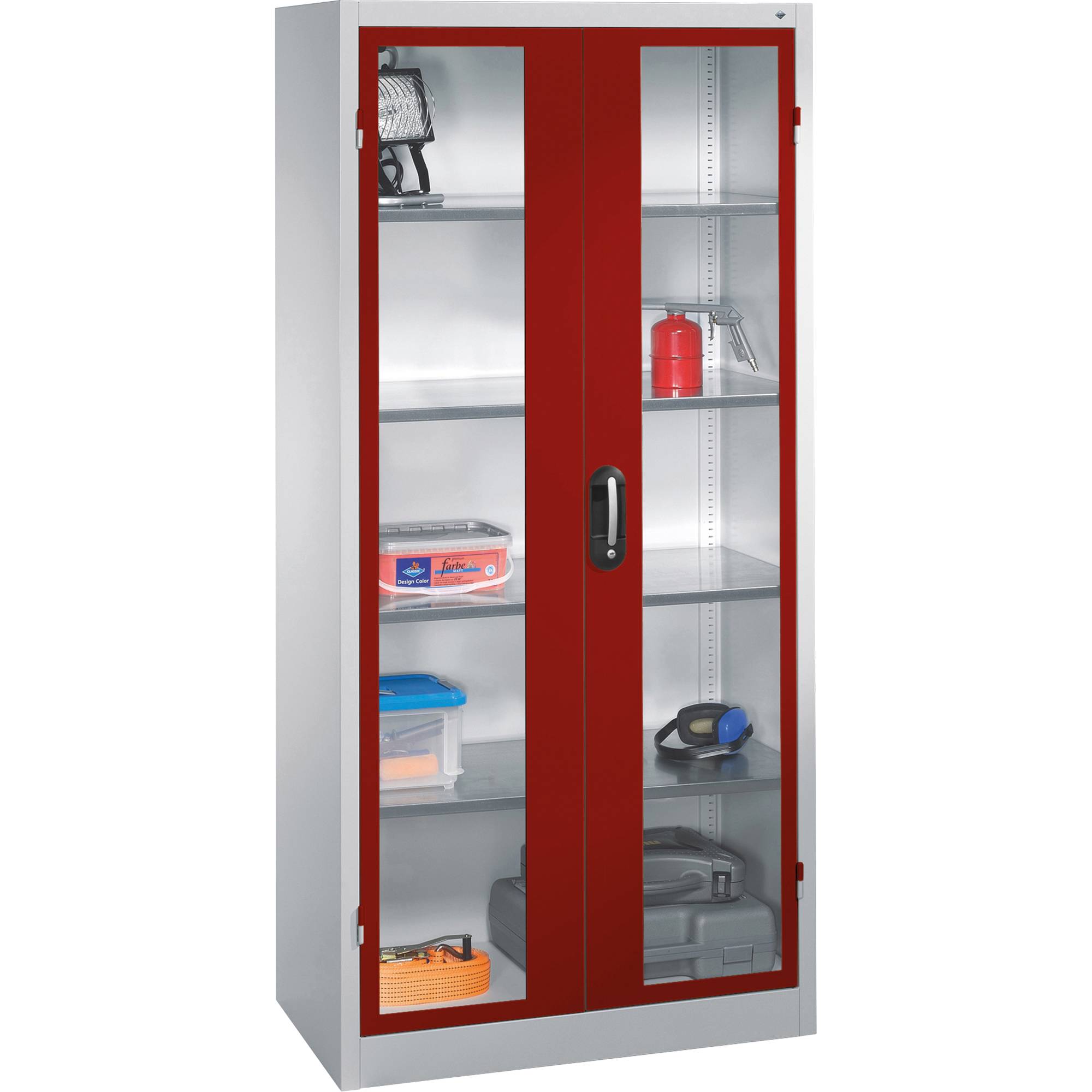 C+P Werkzeugschrank 8921055S10070 Fenstertür 1950x930x500mm lgr/rrt