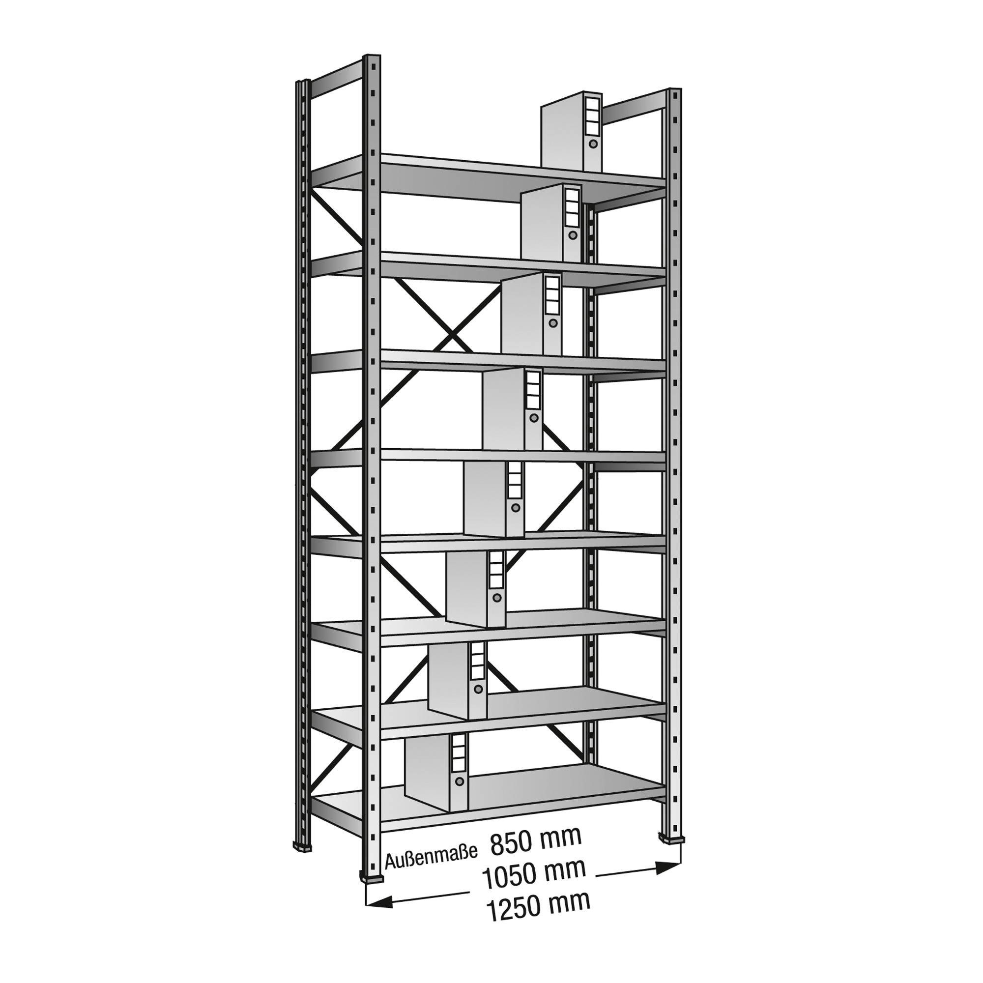 SCHOLZ Steckregal 334103 Grund 1.000x3.000x300mm 8OH vz