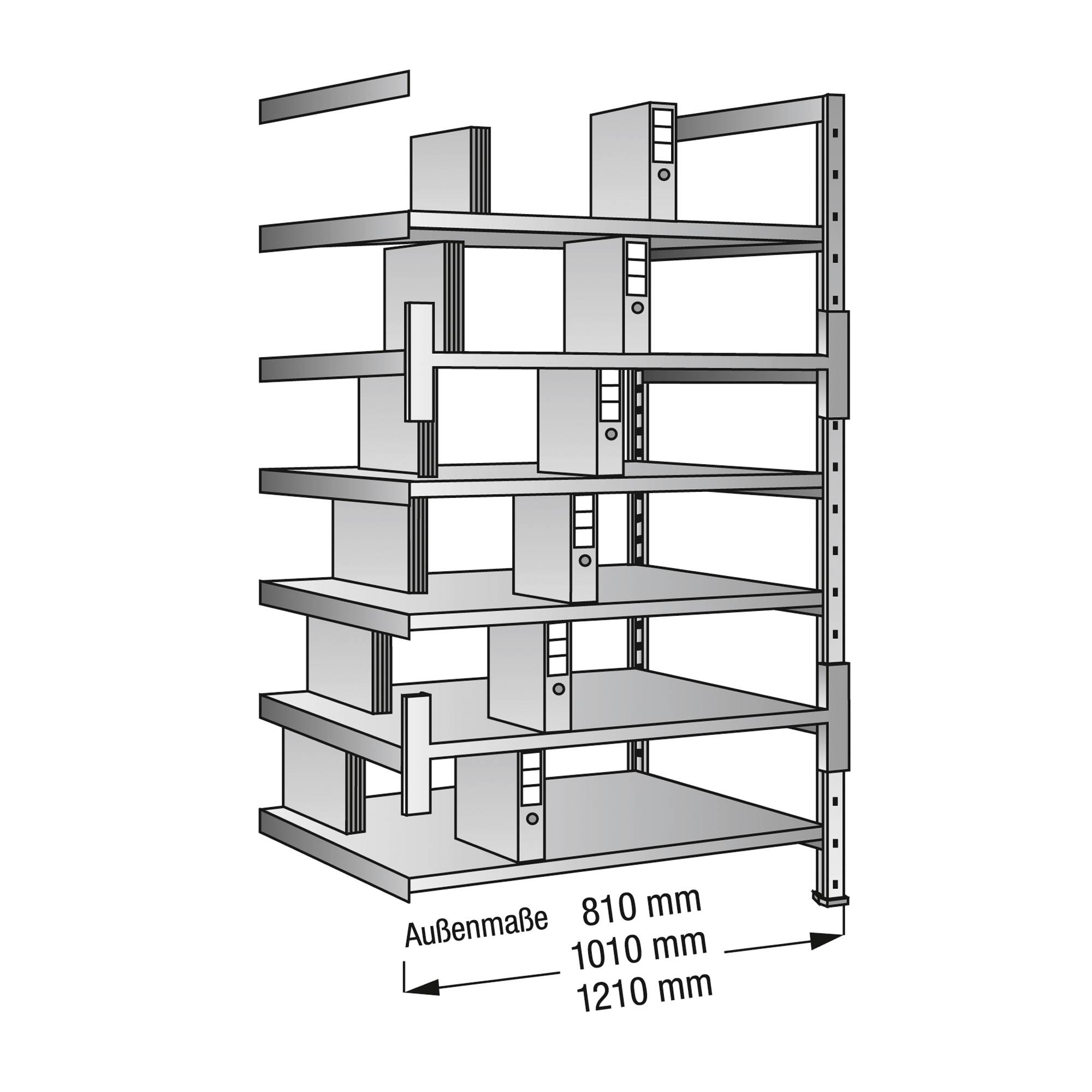 SCHOLZ Steckregal 464223 Anbau 1.200x2.280x600mm 6OH vz