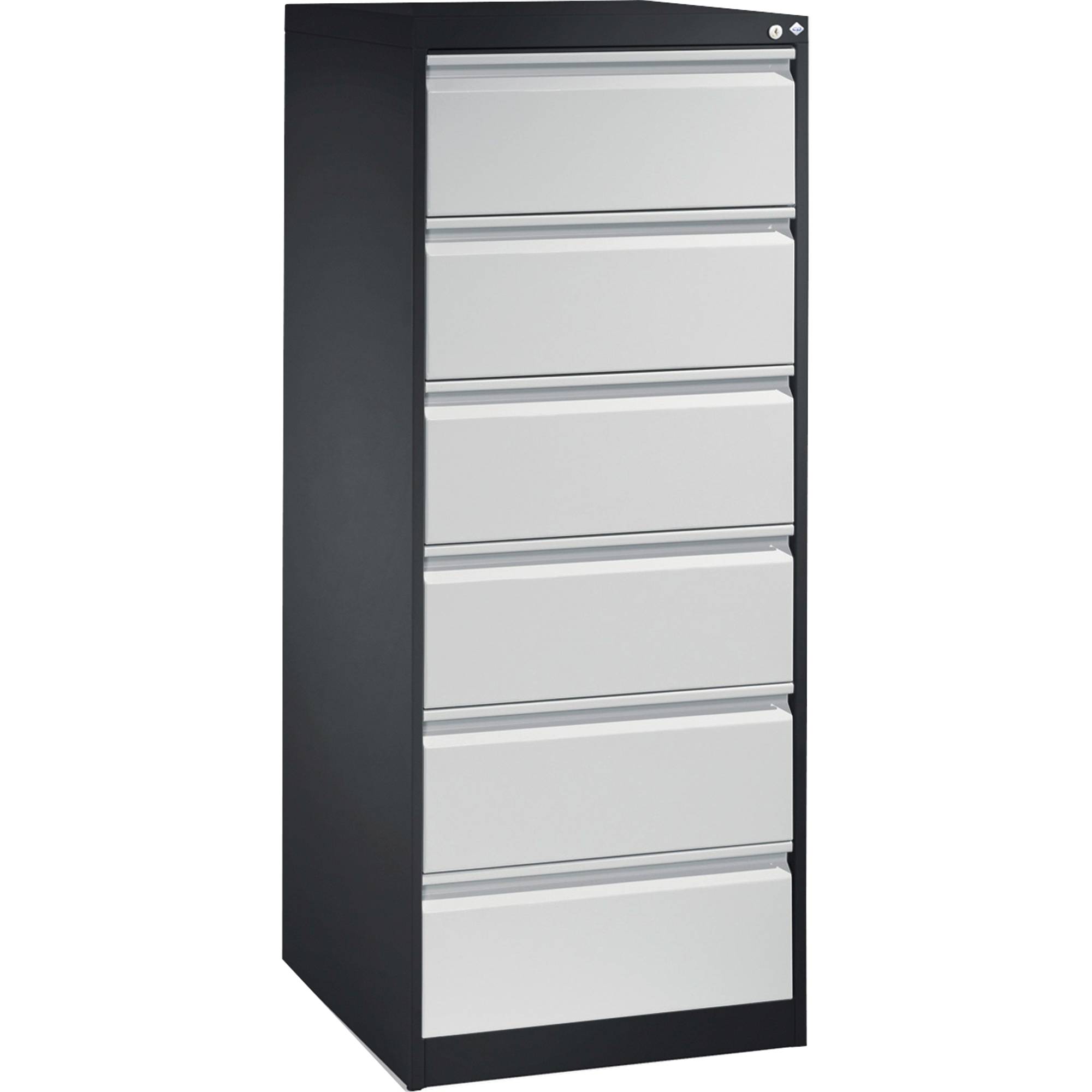 Karteischrank Acurado 12736322 S10007 A5quer 6 Sch. silbergrau/lichtgrau