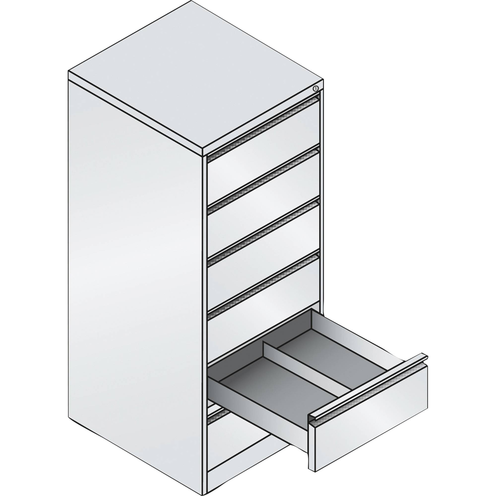 Karteischrank Acurado 12736322 S10007 A5quer 6 Sch. silbergrau/lichtgrau