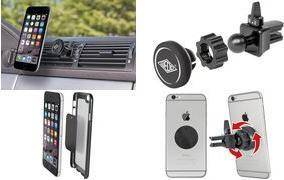 WEDO Smartphone-KFZ-Magnethalter ''Dock-it'', schwarz Mini-Halterung für alle Smartphones, starker Magnet mit