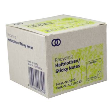Soennecken Haftnotiz oeco 5829 RC 75x75mm 100Bl. gelb 6St. - Artikel: 111116010