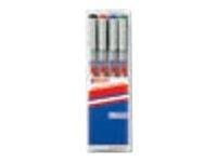 EDDING 151 - Marker - nicht dauerhaft - Schwarz, Rot, Blau, Grün - wasserbasierte Tinte - 0.6 mm (Packung mit 4)