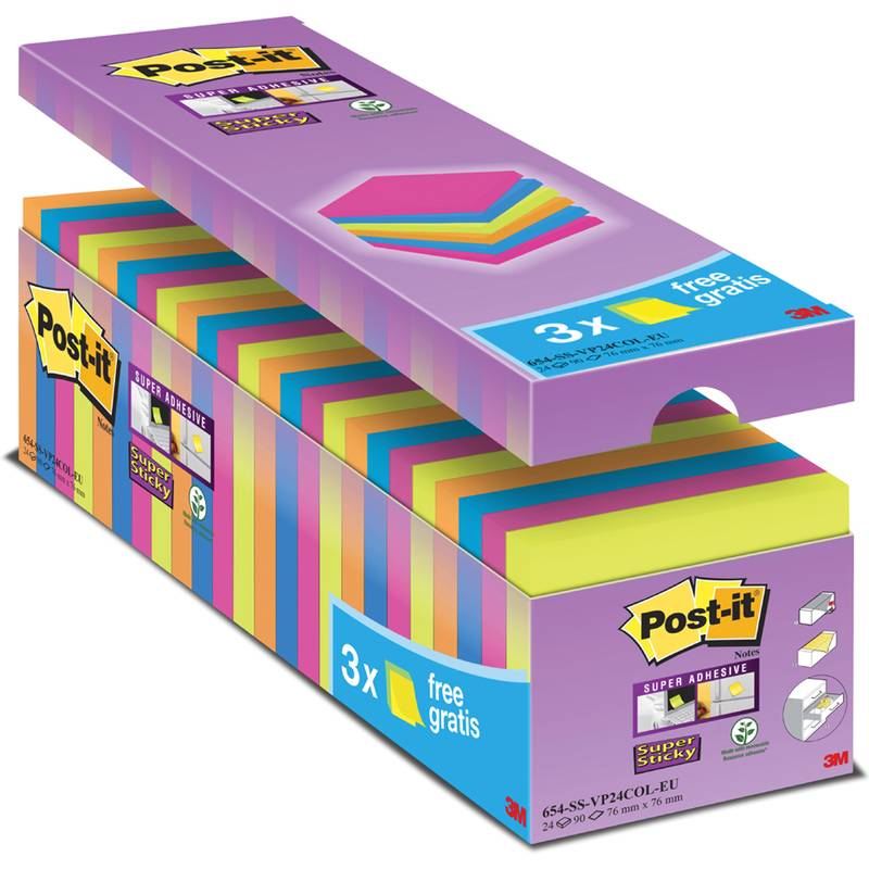 Post-it Haftnotizen Super Sticky Notes, 76 x 76 mm