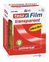 Tesafilm - Büro-Klebeband - 12 mm x 66 m - Polypropylenfolie - transparent (Packung mit 12)