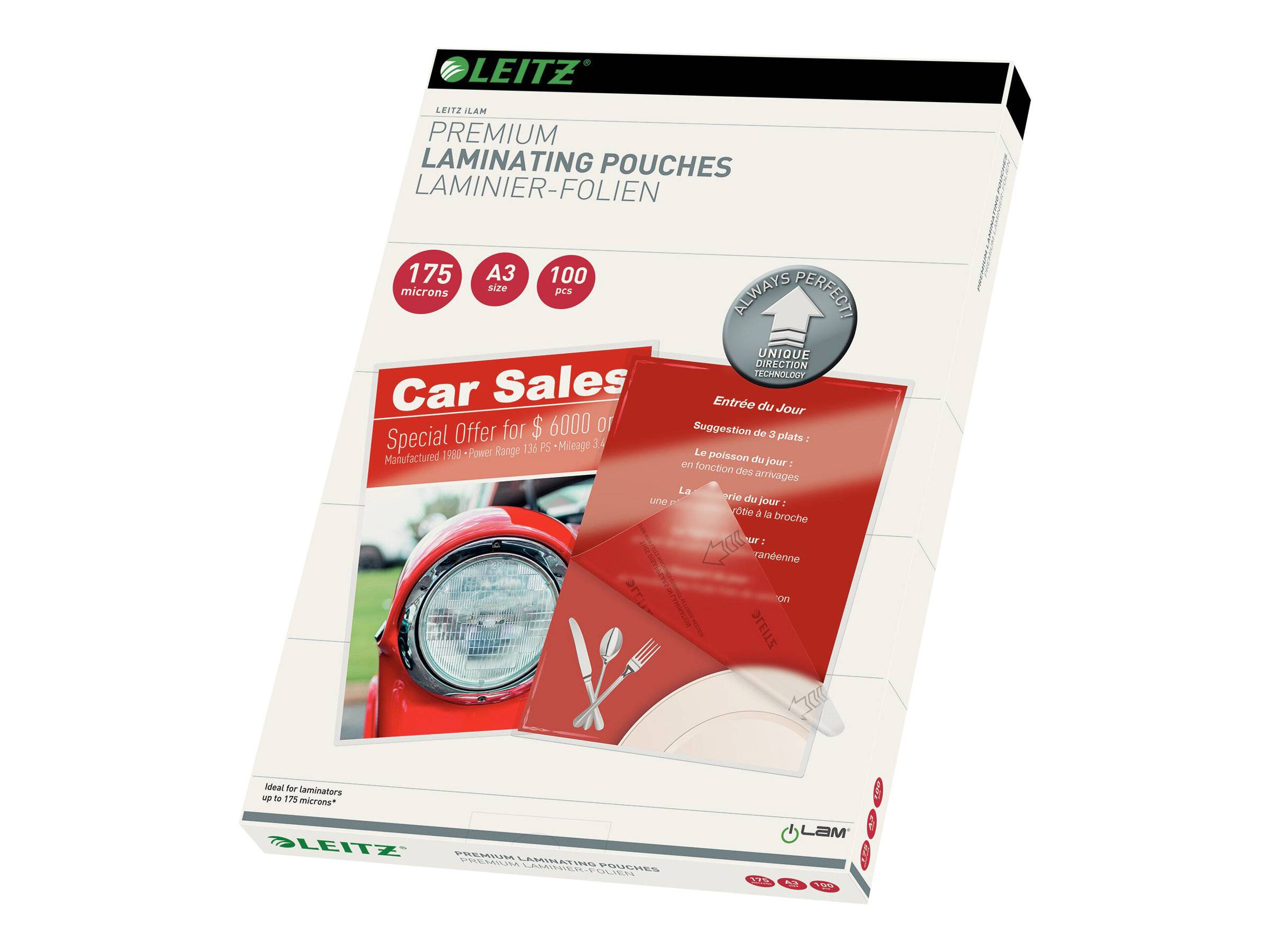 ESSELTE LEITZ - Leitz - Glänzend, kristallklar - A3 (297 x 420