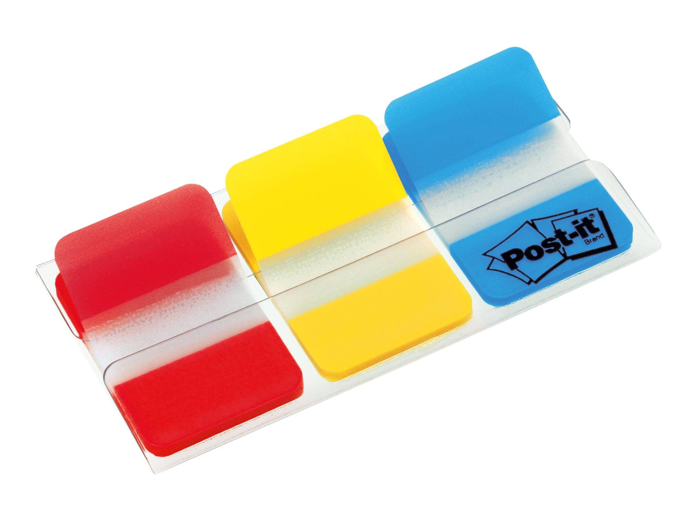 3M - Post-it Index 686-RYB - Haftstreifen mit Spender - 25.4 x 38.1 mm - 66 Blatt (3 x 22)