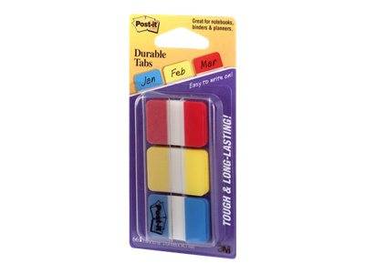 3M - Post-it Index 686-RYB - Haftstreifen mit Spender - 25.4 x 38.1 mm - 66 Blatt (3 x 22)