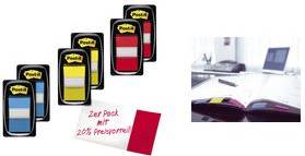 3M Post-it Index, orange, schmal, 2 x 50 Haftstreifen Maße: 25,4 x 43,2 mm, im Einwegspender