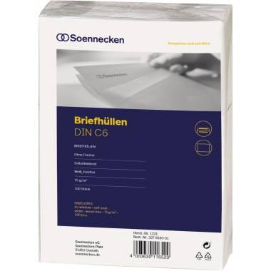 Soennecken Briefhülle 1321 C6 75g oF sk hf weiß 100 St./Pack.