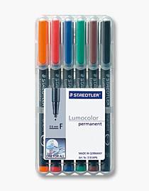 Staedtler 318 WP6, Schwarz, Blau, Braun, Grün, Orange, Rot, Schwarz, Transparent, Polypropylen (PP), 0,6 mm, 6 Stück(e)
