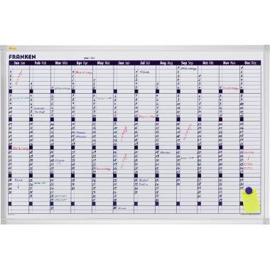 Franken Jahresplantafel X-tra Line VO-12 90x60cm 12Monate weiß - Artikel: 150148000