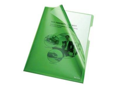 Bene L-förmiger Ordner - für A4 - durchsichtig grün (Packung mit 100)