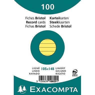 Exacompta Karteikarte 10829SE DIN A6 liniert gelb 100 St./Pack.