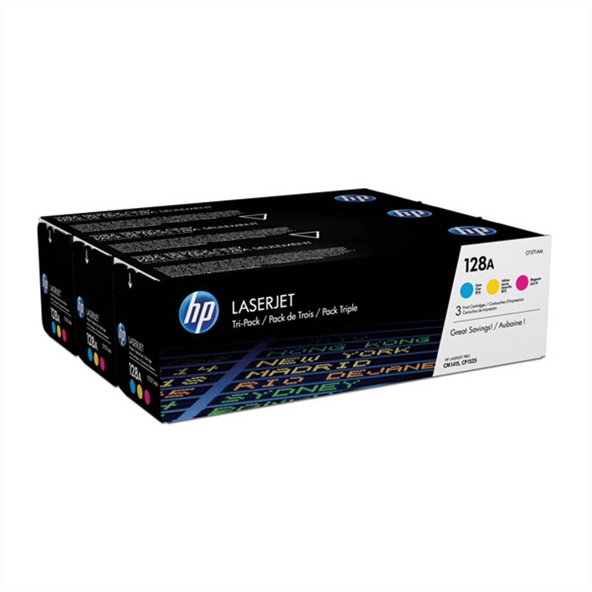 HP 128A - 3er-Pack - Gelb, Cyan, Magenta - Original - LaserJet - Tonerpatrone (CF371AM)