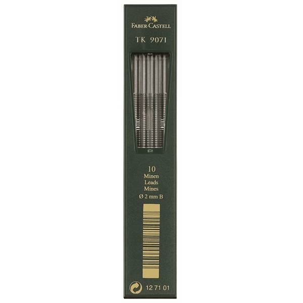 FABER-CASTELL TK 9071 - Bleistiftmine - B - Intense Black - 2 mm (Packung mit 10)