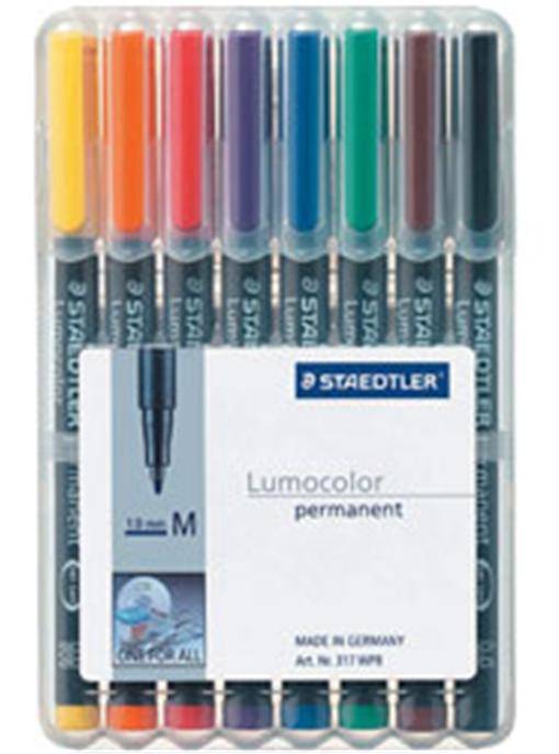 Staedtler 317 WP8, Schwarz, Blau, Braun, Grün, Orange, Rot, Violett, Gelb, Schwarz, Transparent, Polypropylen (PP), 1 mm, 8 Stück(e)