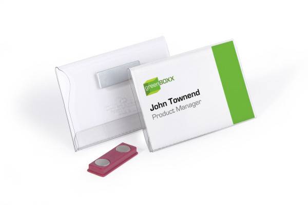 DURABLE - Namensschild - für 54 x 90 mm - Magnet - durchsichtig (Packung mit 25)