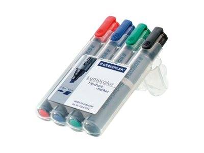 STAEDTLER Lumocolor - Marker - für Flipchart - Schwarz, Rot, Blau, Grün - wasserbasierte Tinte - 2-5 mm (Packung mit 4)