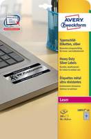 AVERY ZWECKFORM - Avery Heavy Duty Laser Labels - Polyester - Silber - 50.8 x 96 mm 200 Stck. (20 Bogen x 10)