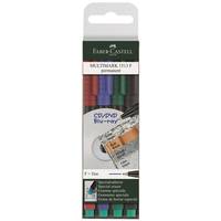 Faber-Castell MULTIMARK 1513 - Marker - permanent - 0.6 mm - fein - mit Radierer (Packung mit 4)