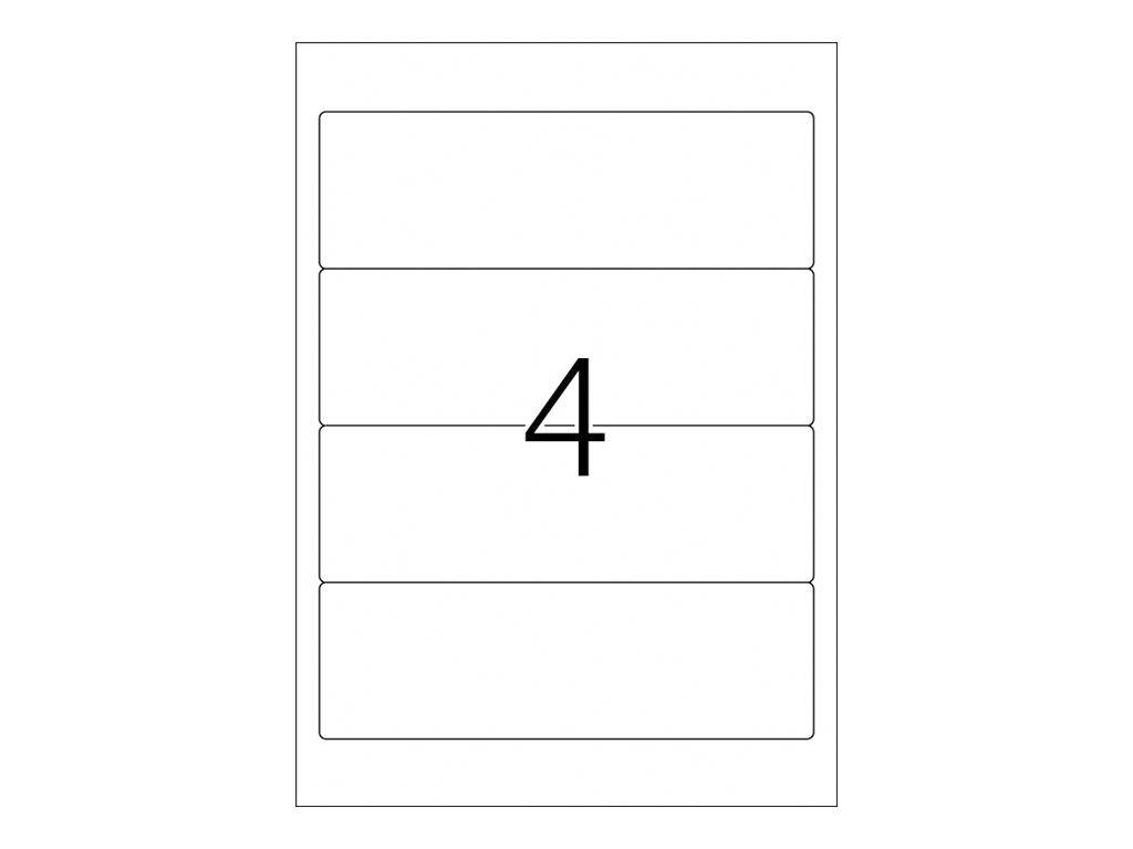 HERMA Special - Papier - matt - selbstklebend, entfernbarer Klebstoff - weiß - 192 x 61 mm 100 Etikett(en) (25 Bogen x 4)