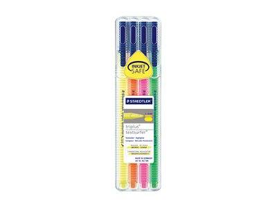 STAEDTLER triplus textsurfer - Textmarker - Neongrün, Neongelb, Neonorange, Neon Pink - Wasserbasierte Pigmenttinte - 1-4 mm - fein-breit (Packung