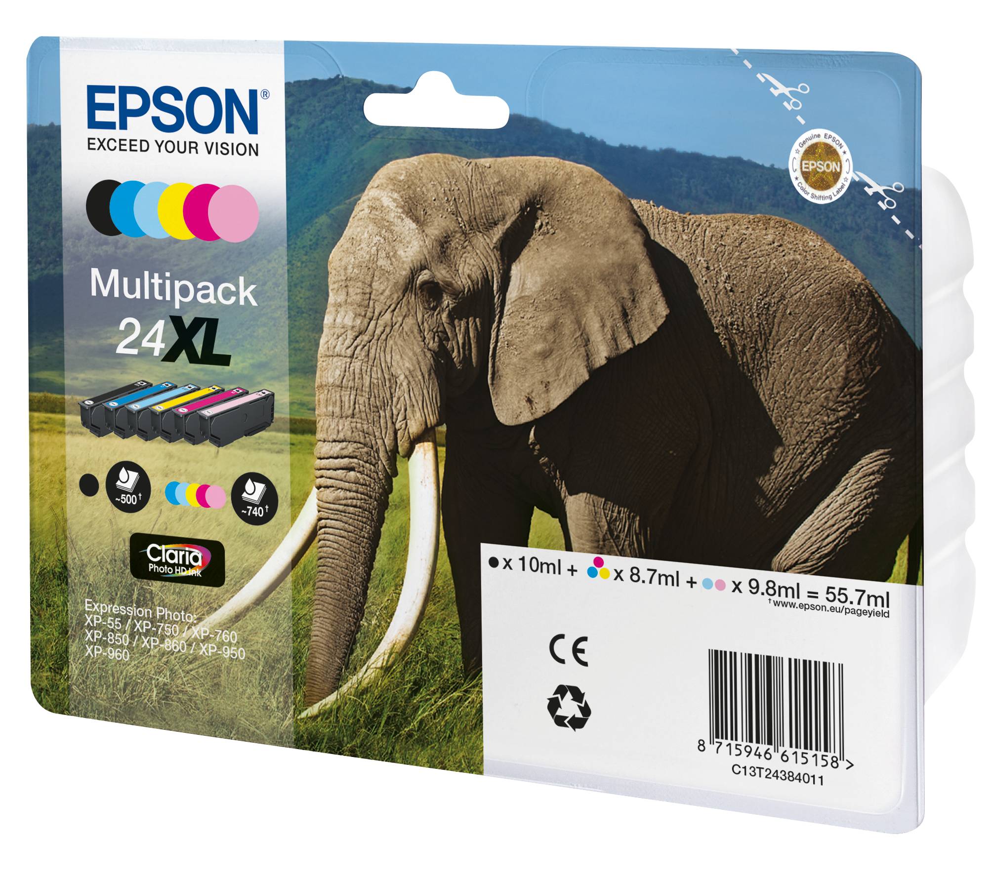 Epson 24XL Multipack - 6er-Pack - 55.7 ml - XL