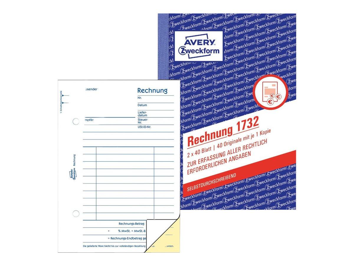 Avery Zweckform - Rechnungsformular - 40 Blatt