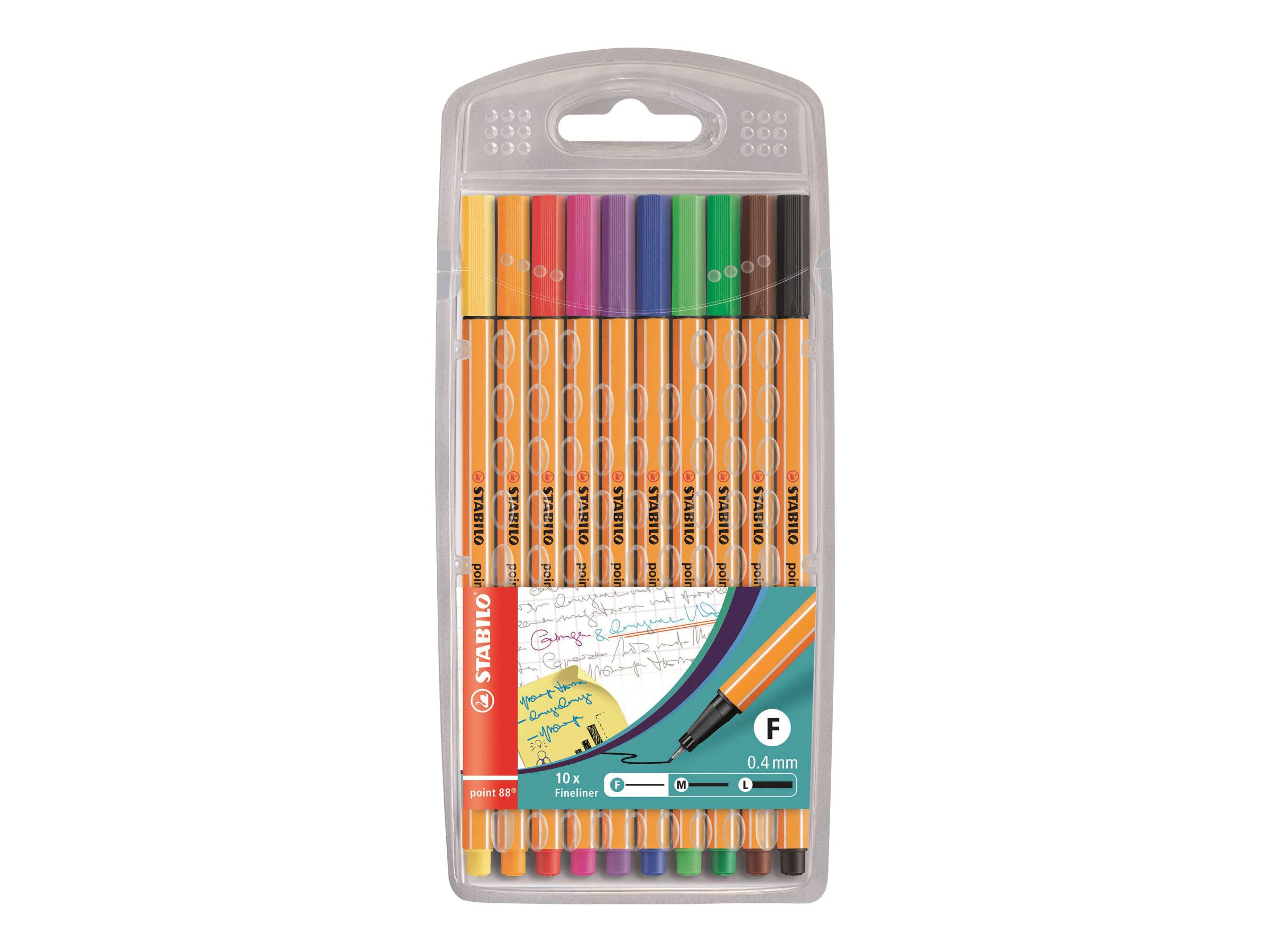 STABILO point 88 - Fineliner - gemischte Farben - 0.4 mm - fein (Packung mit 10)